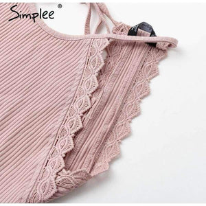 Planet Gates White / S Sweet strap pink bodysuit women Sexy backless lace up rompers female 2018 Summer beach short jumpsuit