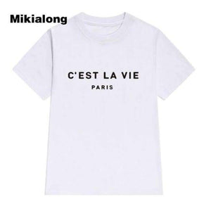 Planet Gates White / S Tops T Shirt Cotton Women 2018 Summer T-Shirt Short Sleeve Poleras Mujer Top Tee Shirt Femme Paris Printed Tshirts