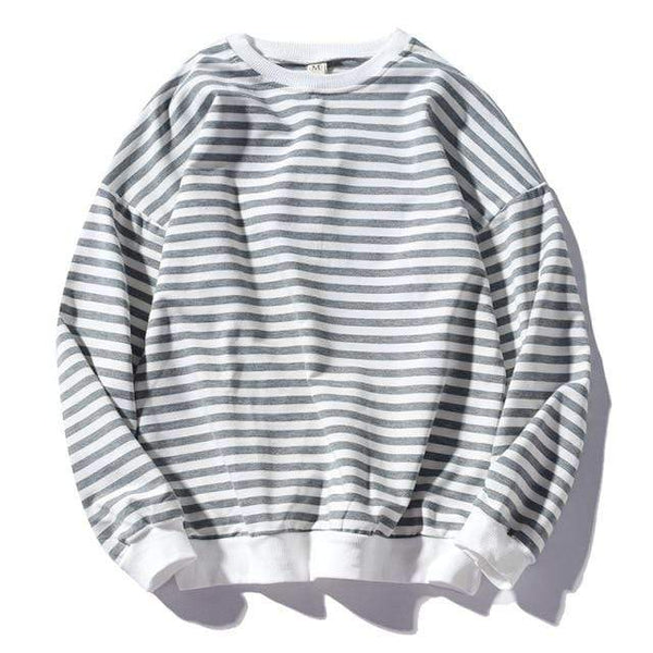 Planet Gates White / S Trend Brand Men Stripe Sweatshirt Tops Men's Fashion Wild Comfortable Hoodies O-Neck Casual Sweatshirts