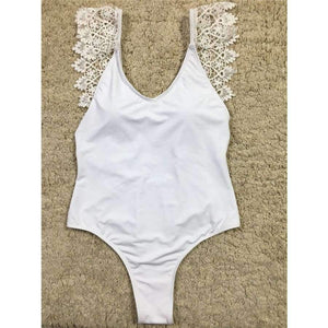 Planet Gates White / S Women Lace Swimsuit Summer Beach Wear 2018 High Waist Monokini Push Up One Piece Backless Bathing Suits White Swimwear XL