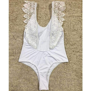 Planet Gates White / S Women Lace Swimsuit Summer Beach Wear 2018 High Waist Monokini Push Up One Piece Backless Bathing Suits White Swimwear XL