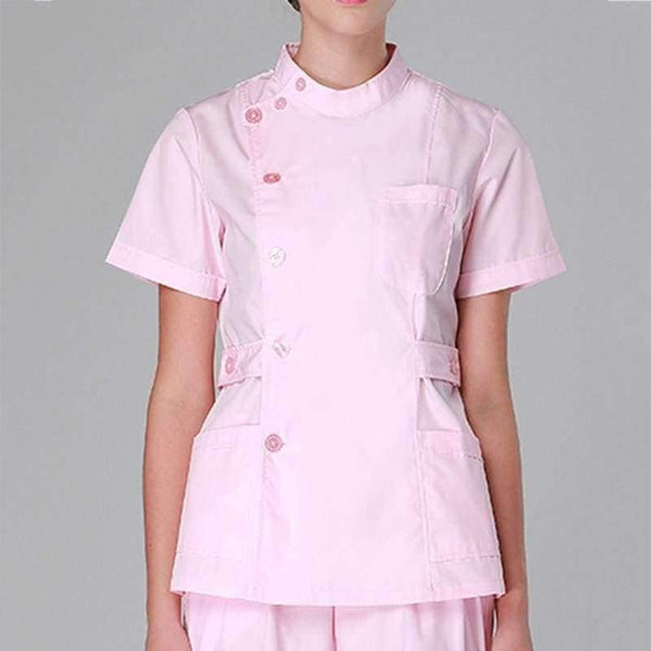 Planet Gates White / S Womens Nurse Medical Clothing Hospital Surgical Suits Scrubs Nursing Uniforms Beauty Salon Female Short Sleeve Coat+Pants