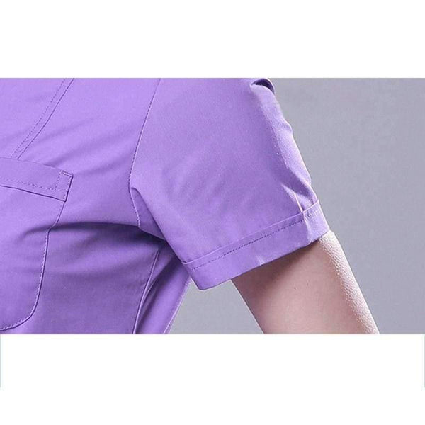 Planet Gates White / S Womens Nurse Medical Clothing Hospital Surgical Suits Scrubs Nursing Uniforms Beauty Salon Female Short Sleeve Coat+Pants