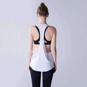 Planet Gates White / S Yoga Crop Top Women Sleeveless Backless Running Sports T Shirts Quick Dry Jogging Gym Fitness Tank Top Sportwear