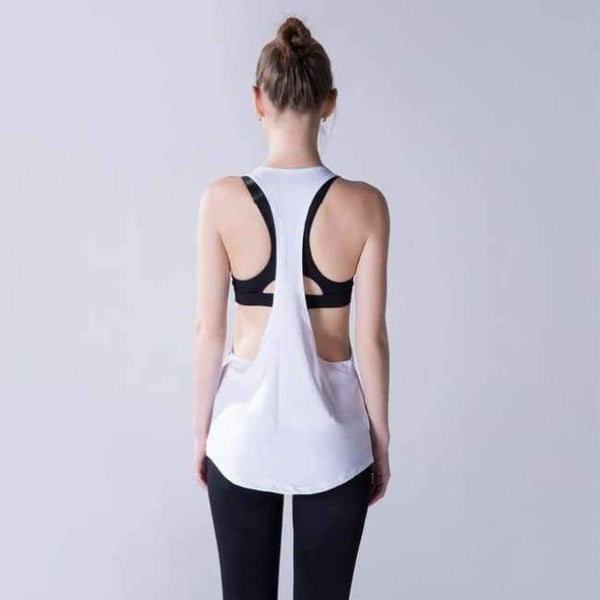 Planet Gates White / S Yoga Crop Top Women Sleeveless Backless Running Sports T Shirts Quick Dry Jogging Gym Fitness Tank Top Sportwear