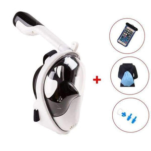 Planet Gates white set / S/M Mask Scuba Mask Underwater Anti Fog Full Face Snorkeling Mask Women Men Swimming Snorkel Diving Equipment