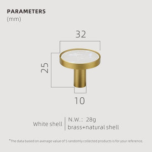 Brass Furniture Handles Shell Simple Nordic Pastoral Wardrobe Dresser Knobs Cupboard Cabinet Drawer Round Colorful Pulls