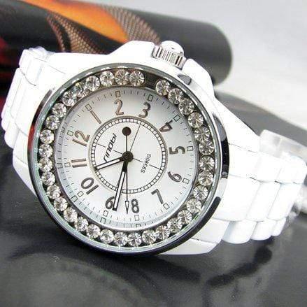 Planet Gates White Silver Fashion Watch Woman Ladies Gold Diamond relogio feminino Dress Clock female relojes mujer New
