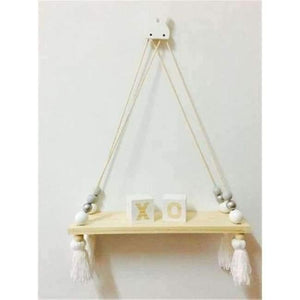 Planet Gates white silver gray Bedroom wall shelves DIY Original Wood Beads Wall Shelf Storage Shelves Organization swing shelves Home Decor