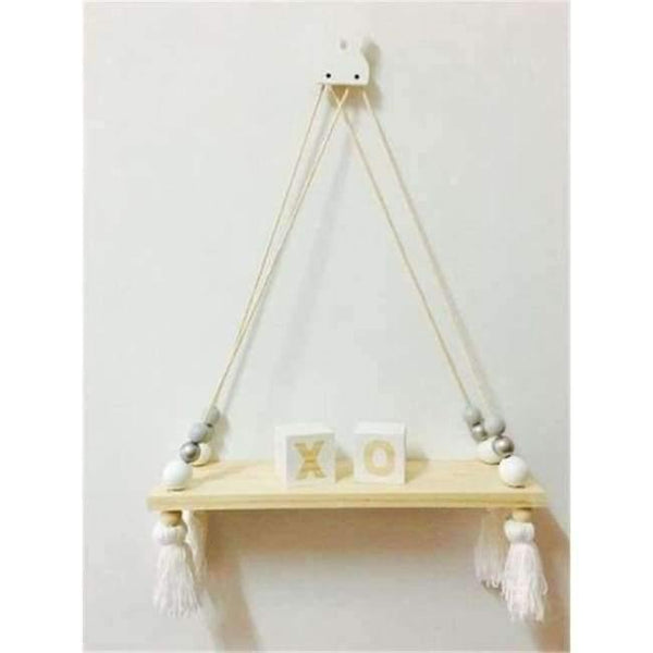 Planet Gates white silver gray Bedroom wall shelves DIY Original Wood Beads Wall Shelf Storage Shelves Organization swing shelves Home Decor