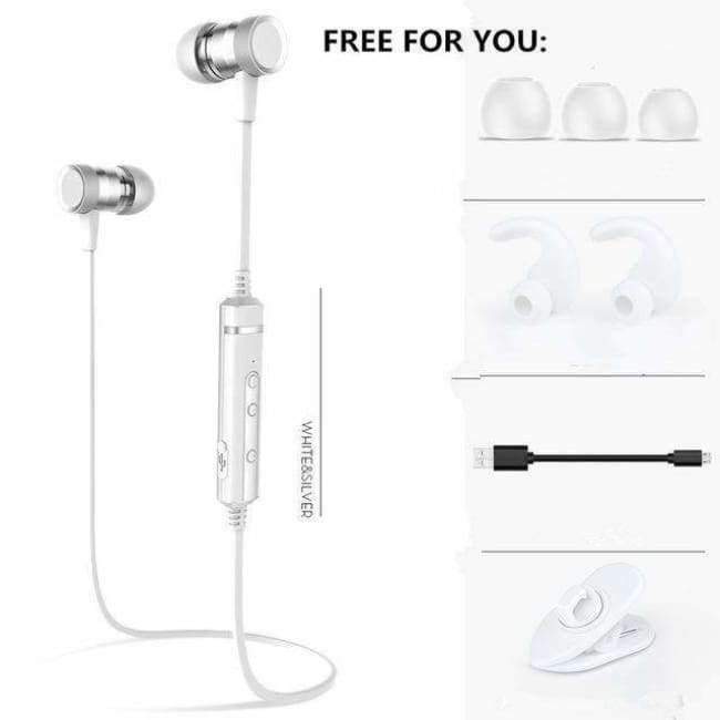 Planet Gates WHITE GOLD / China Bluetooth Earphone Sweatproof Sports Wireless Earphones With MIC Bluetooth Headphones For Phones iPhone Xiaomi