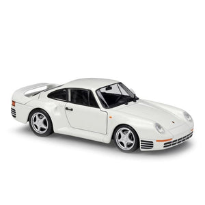 Planet Gates White Simulator Welly Diecast Model Car 1:24 Scale Porsche 959 Classic Sports Car Metal Alloy Race Toy Car For Boy Gift Collection