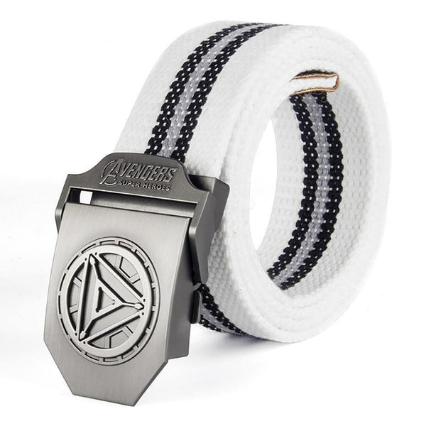 Planet Gates White Stripe Man Buckle High Quality Designer Brand Belt For Men Casual Style Tactical Belt For Jeans 120cm