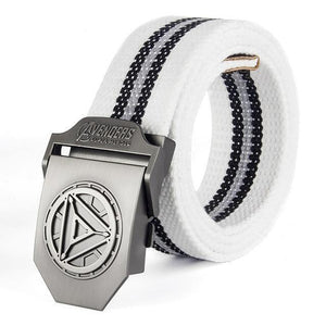 Planet Gates White Stripe Man Buckle High Quality Designer Brand Belt For Men Casual Style Tactical Belt For Jeans 120cm