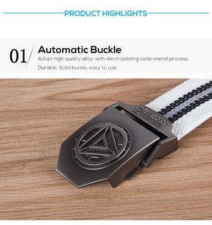 Planet Gates White Stripe Man Buckle High Quality Designer Brand Belt For Men Casual Style Tactical Belt For Jeans 120cm