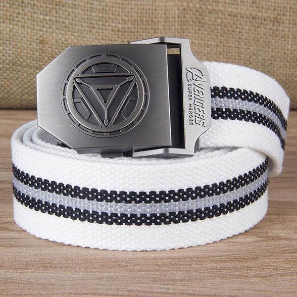 Planet Gates White Stripe Man Buckle High Quality Designer Brand Belt For Men Casual Style Tactical Belt For Jeans 120cm