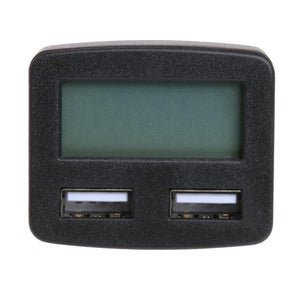 Planet Gates White / Universal Dual USB 5 in 1 Car Phone Charger 3A DC 5V Car Phone USB Charger With LCD Display Temperature Voltage Current Meter