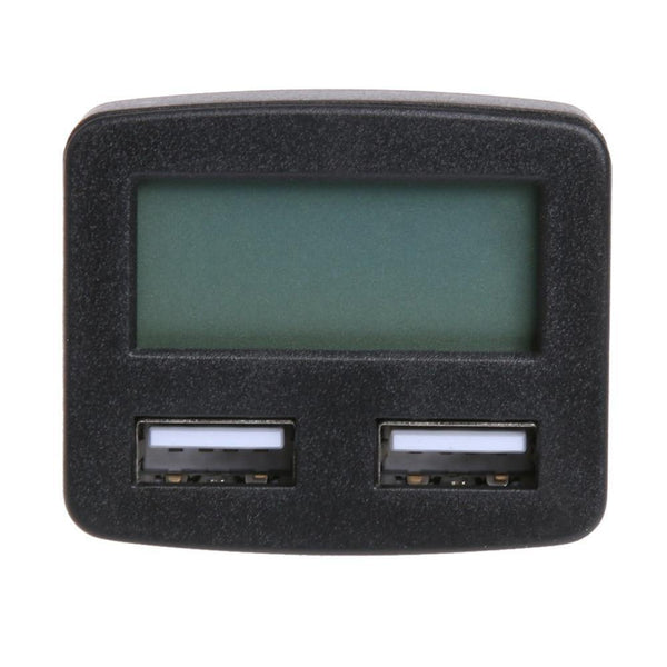 Planet Gates White / Universal Dual USB 5 in 1 Car Phone Charger 3A DC 5V Car Phone USB Charger With LCD Display Temperature Voltage Current Meter