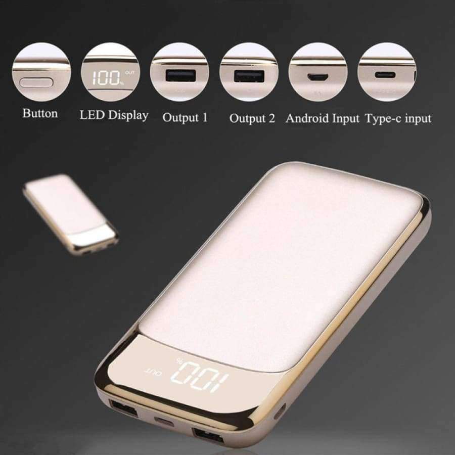 Planet Gates White Universal Portable Dual 20000mAh for Mobile External Charger 18650 Bank Power Phones Tablets Phone Powerbank Battery