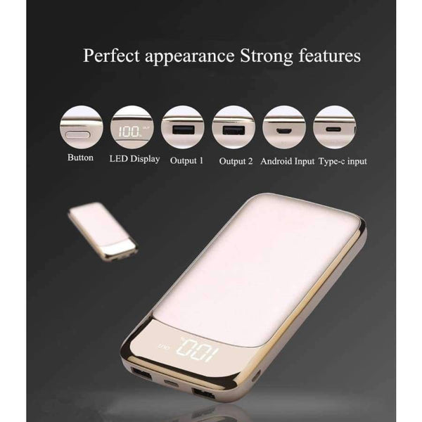 Planet Gates White Universal Portable Dual 20000mAh for Mobile External Charger 18650 Bank Power Phones Tablets Phone Powerbank Battery
