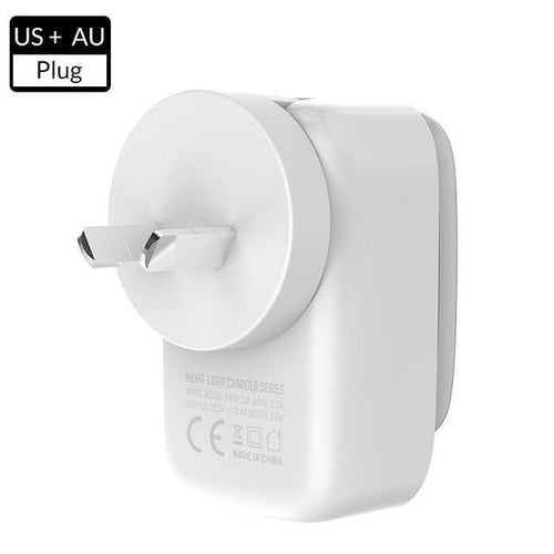 TOPK 3-Port Mobile Phone Charger 5V 3.4A(Max) Travel USB Charger for iPhone Xs Max 8 Samusung Phone Charger LED Lamp US EU AU UK - Planet Gates