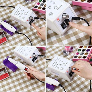 Planet Gates White US PLUG Electric Manicure Drills Accessories Pedicure Tools Files Nail Tools Polisher Grinding Glazing Machine AC 110 - 240V