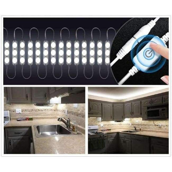 Planet Gates white US plug LumiParty LED Mirror Light with Touch Switch Brightness Dimmer for Cabinet Closet Kitchen Counter Decoration 12V 20W SMD5730