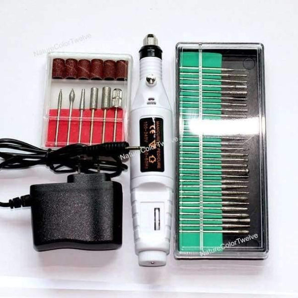Planet Gates White - US Plug Nail Power Drill Set 36bits Electric Drill Toolkit Manicure Pedicure Tools Gel Polish Remover Drill Electric Nail Files Kit