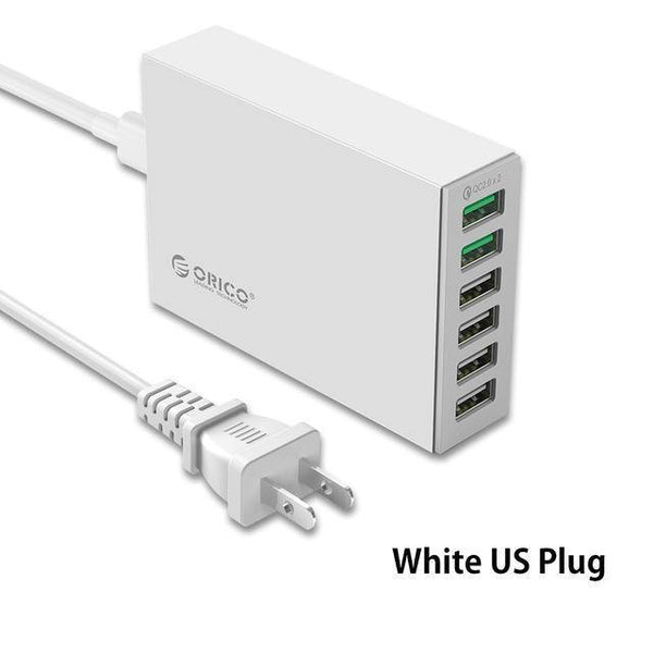 Planet Gates White US QSL-6U 6 Ports QC2.0 Quick USB Charger Mobile Phone Charger  for Samsung Huawei LG Iphone Adapter EU/US/UK/AU Plug