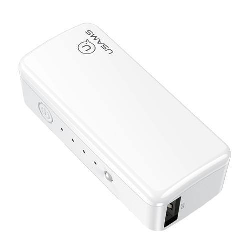 Planet Gates WHITE USAMS 2000mAh Ultra Light Mini USB Power Bank Portable 2000mah Powerbank External Battery LED Emergency Light for iPhone Samsung