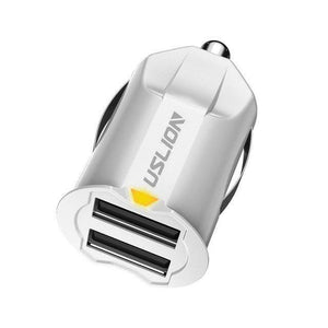 Planet Gates White USLION 2.1A Mini USB Car Charger Adapter Car Charger Mobile Phone Dual USB Car-charger Auto Charge 2 port for iPhone Samsung