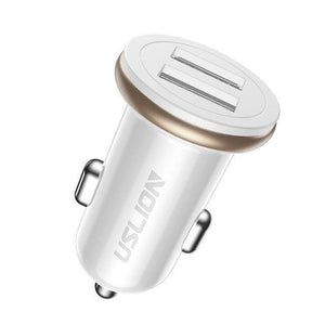 Planet Gates White USLION Dual USB Car Charger Mini Car Phone Charger 2.4A Charging 2 USB Port Car-Charger for iPhone XS MAX XR X 8 Samsung Xiaomi