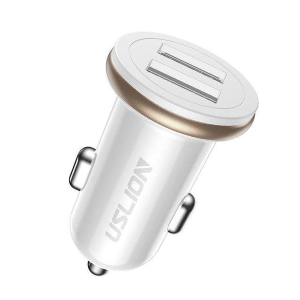 Planet Gates White USLION Dual USB Car Charger Mini Car Phone Charger 2.4A Charging 2 USB Port Car-Charger for iPhone XS MAX XR X 8 Samsung Xiaomi