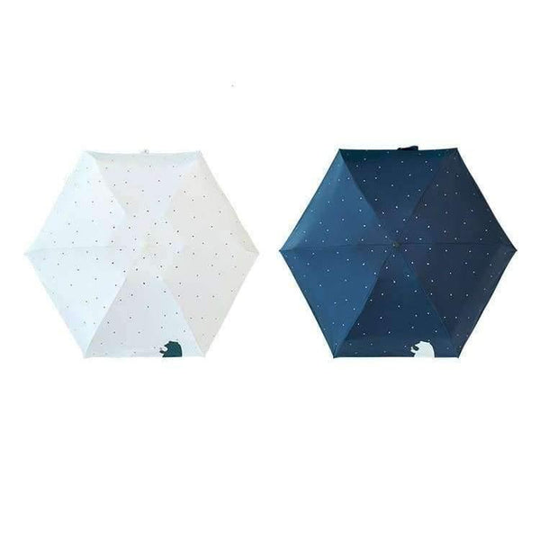Planet Gates white UV Protect Umbrella Mini Pocket Compact Folding Sun Uv Rain 5 Light Anti Small New Travel