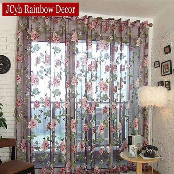Planet Gates White / W100cm x H120cm / Rings Fabric Sheer Tulle Curtains For Living Room Children Bedroom Kitchen Door Curtains For Window Black Cortinas D