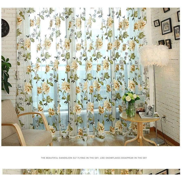 Planet Gates White / W100cm x H120cm / Rings Fabric Sheer Tulle Curtains For Living Room Children Bedroom Kitchen Door Curtains For Window Black Cortinas D
