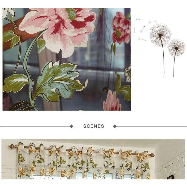 Planet Gates White / W100cm x H120cm / Rings Fabric Sheer Tulle Curtains For Living Room Children Bedroom Kitchen Door Curtains For Window Black Cortinas D