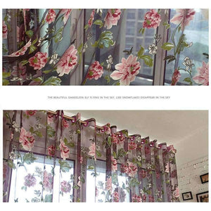 Fabric Sheer Tulle Curtains For Living Room Children Bedroom Kitchen Door Curtains For Window Black Cortinas D - Planet Gates