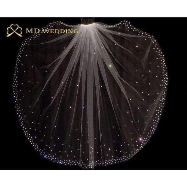 Planet Gates White Wedding Veil 2018 Gorgeous Short With Comb Lace Beaded Bridal Veil Wedding Accessories Veu De Noiva MD96