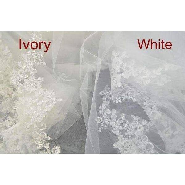 Planet Gates White Wedding Veil 2018 Gorgeous Short With Comb Lace Beaded Bridal Veil Wedding Accessories Veu De Noiva MD96