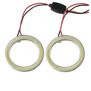 Planet Gates White / White / 60MM 2pcs COB Halo Ring Bulb Daytime Running Headlight Lamp 12V Car LED Angel Eyes Light 60MM 70MM 80MM 90MM 100MM 110MM 120MM