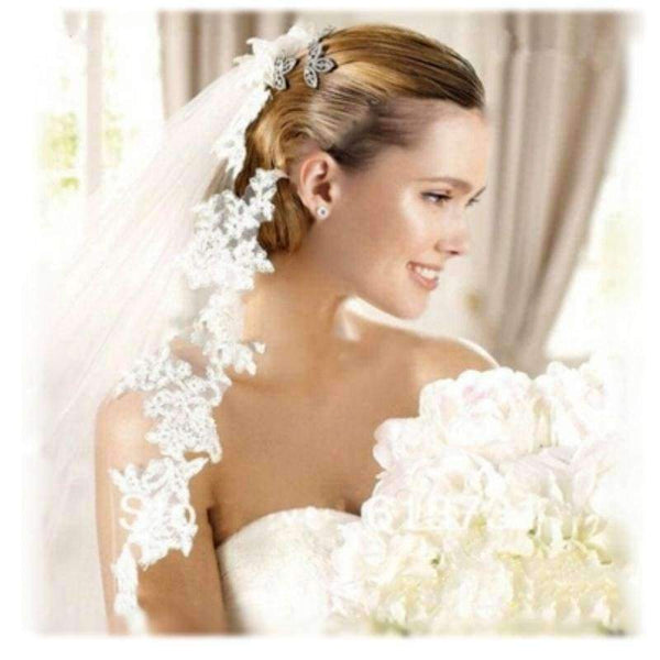 Planet Gates White White/Ivory Wedding Veil 5m Long Comb Lace Mantilla Cathedral Bridal Veil Wedding Accessories Veu De Noiva Real Photos MD30