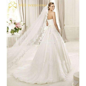 Planet Gates White White/Ivory Wedding Veil 5m Long Comb Lace Mantilla Cathedral Bridal Veil Wedding Accessories Veu De Noiva Real Photos MD30