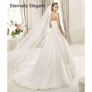 Planet Gates White White/Ivory Wedding Veil 5m Long Comb Lace Mantilla Cathedral Bridal Veil Wedding Accessories Veu De Noiva Real Photos MD30