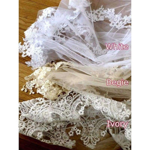Planet Gates White White/Ivory Wedding Veil 5m Long Comb Lace Mantilla Cathedral Bridal Veil Wedding Accessories Veu De Noiva Real Photos MD30