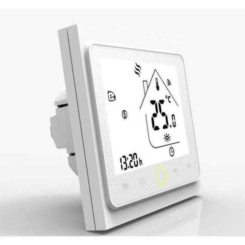 Planet Gates White WiFi Thermostat Temperature Controller LCD Touch Screen Backlight for Electric Heating Works with Alexa Google Home 16A