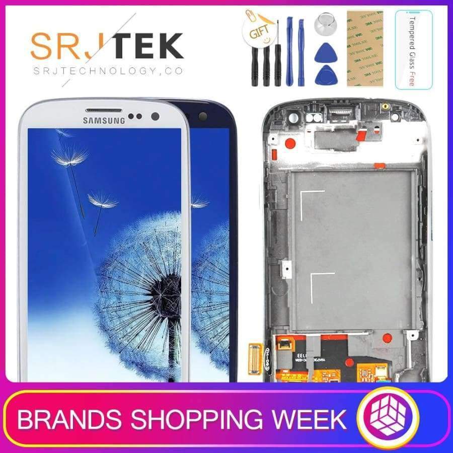 Planet Gates White with Frame SAMSUNG Galaxy S3 Display i9300 i9300i Touch Screen Digitizer Replacement For SAMSUNG Galaxy S3 LCD Screen