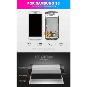 Planet Gates White with Frame SAMSUNG Galaxy S3 Display i9300 i9300i Touch Screen Digitizer Replacement For SAMSUNG Galaxy S3 LCD Screen