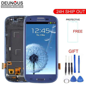 Planet Gates White With Frame SAMSUNG Galaxy S3 Display i9300 i9300i Touch Screen Digitizer Replacement For SAMSUNG Galaxy S3 LCD Screen Frame