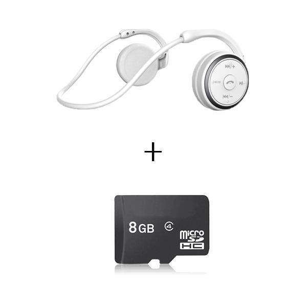 Planet Gates White with SD Card Bluetooth Headphone Wireless Jaws Support TF Card FM Radio Portable Neckband Wireless Earphones